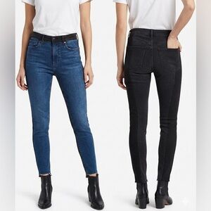 GOOD AMERICAN Good Waist Skinny Jeans 2 Colour 5 Pocket Raw Step Hem US Sz 4 27
